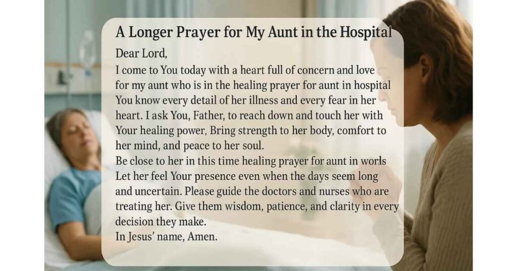 A Longer Healing Prayer For Aunt In Hospital