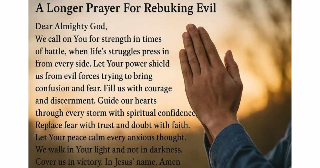 A Longer Rebuking Prayers For Evil
