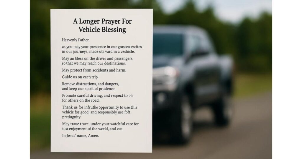 A Longer Prayer For Car Protection Blessing