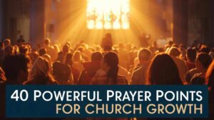 Church congregation praying together – 40 Powerful Prayer Points for Church Growth