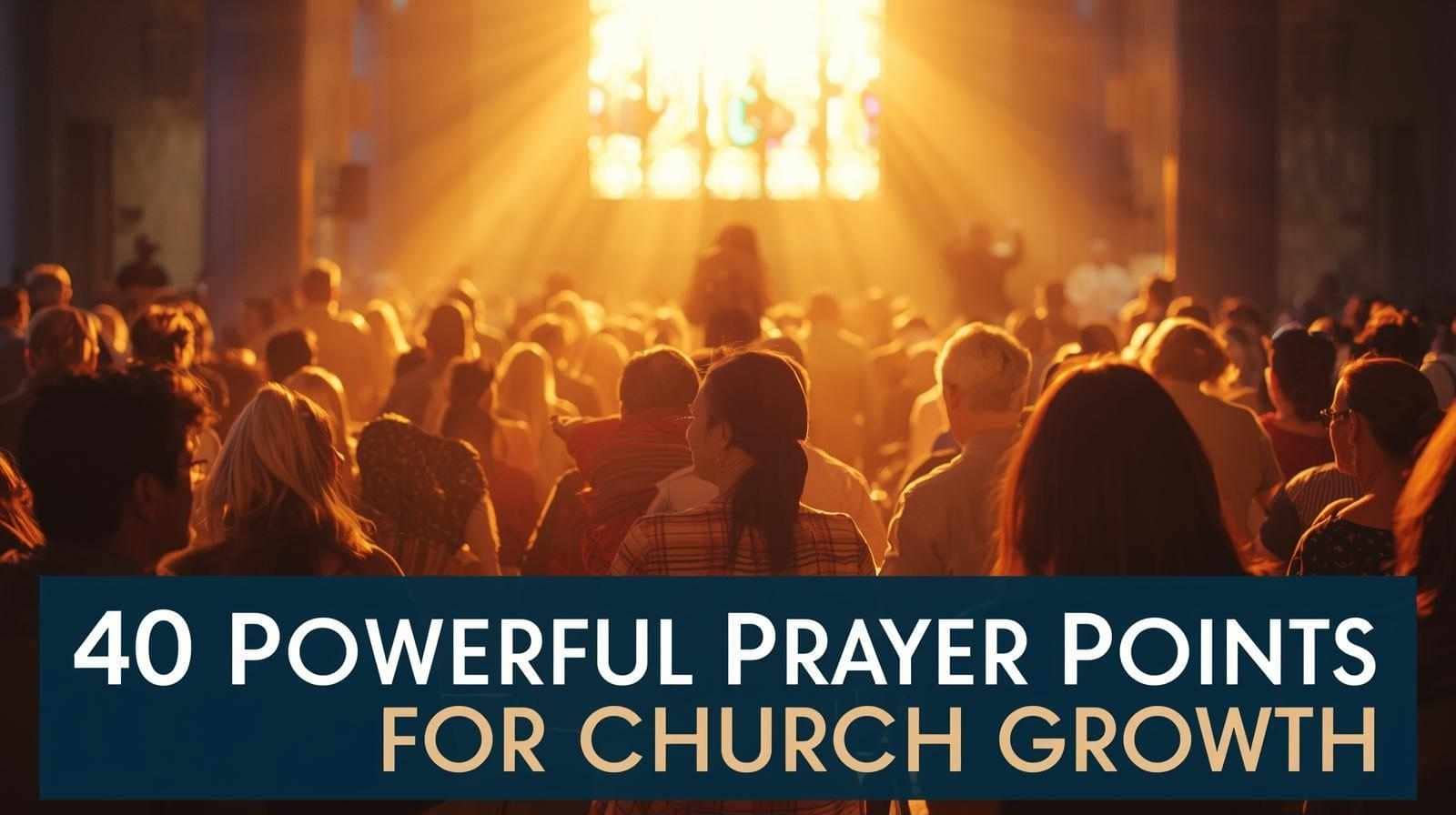 Church congregation praying together – 40 Powerful Prayer Points for Church Growth