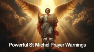St. Michael the Archangel protecting a believer from spiritual attacks, symbolizing divine protection, Christian faith, and spiritual guidance.