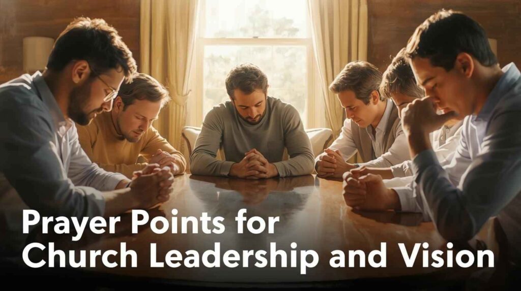 Church leaders praying together – Prayer Points for Church Leadership and Vision
