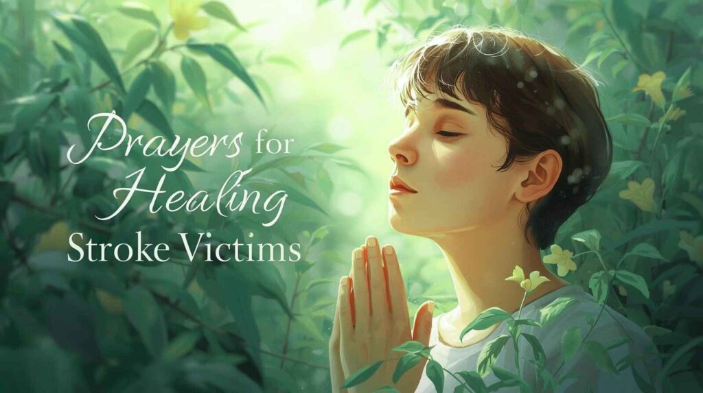 Person praying with glowing light representing healing for stroke victims