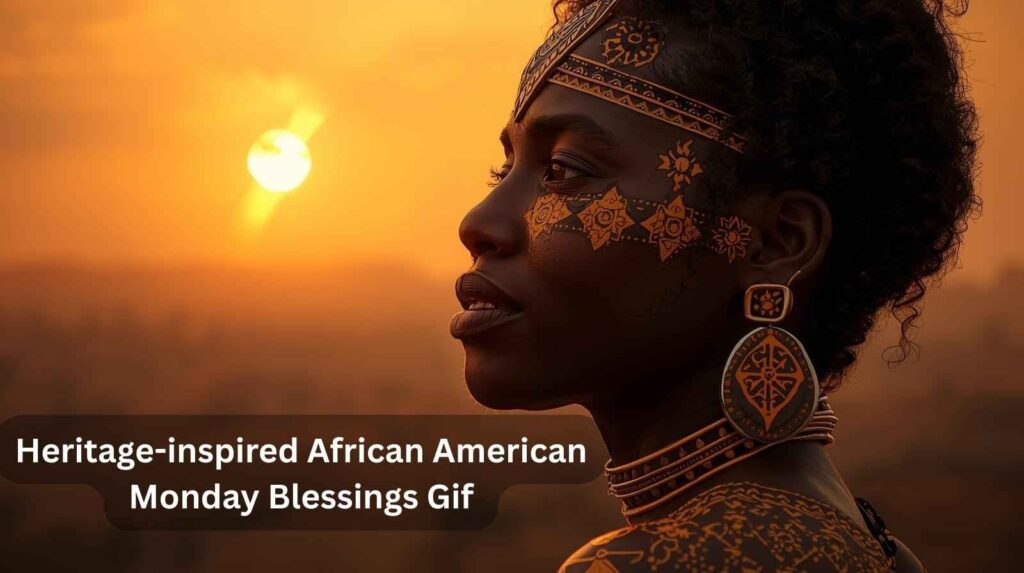 Heritage-inspired African American Monday Blessings Gif style image showing spiritual strength and new week hope.
