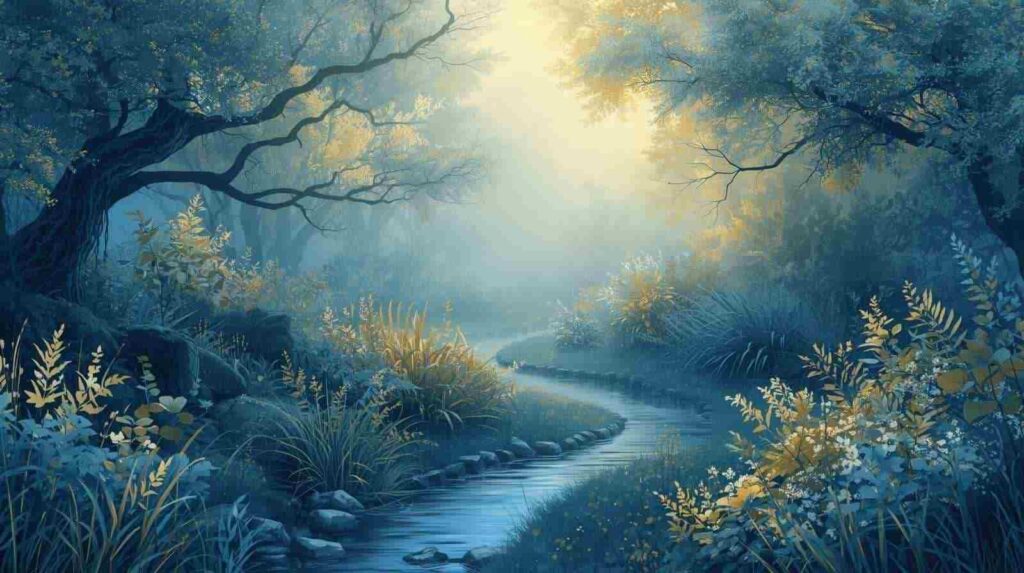 Peaceful African American Monday Blessings Gif inspired path with calming spiritual imagery.